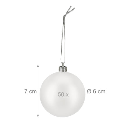 Matte Christmas Baubles Set, 50 Pieces