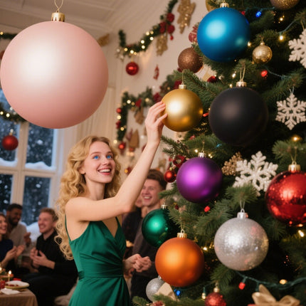 Matte Christmas Baubles Set, 50 Pieces