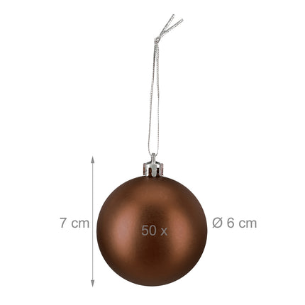 Matte Christmas Baubles Set, 50 Pieces
