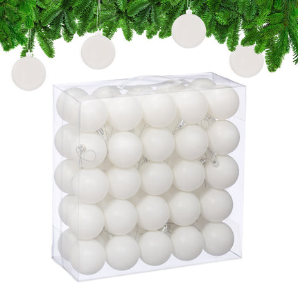 Matte Christmas Baubles Set, 50 Pieces
