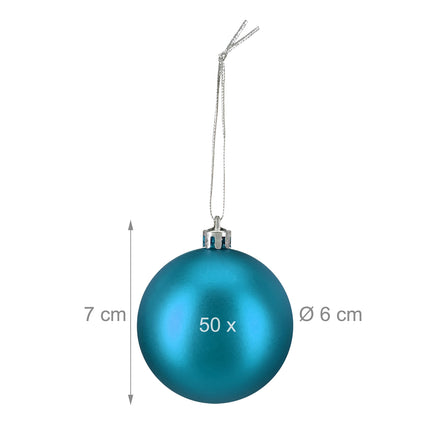 Matte Christmas Baubles Set, 50 Pieces