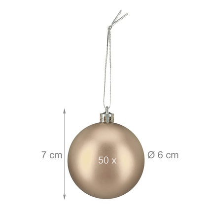 Matte Christmas Baubles Set, 50 Pieces