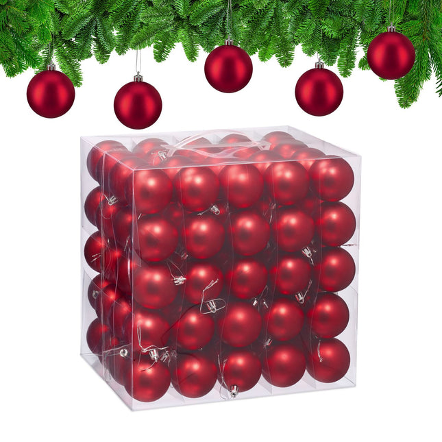 Matte Christmas Tree Baubles Set, 100 Pieces