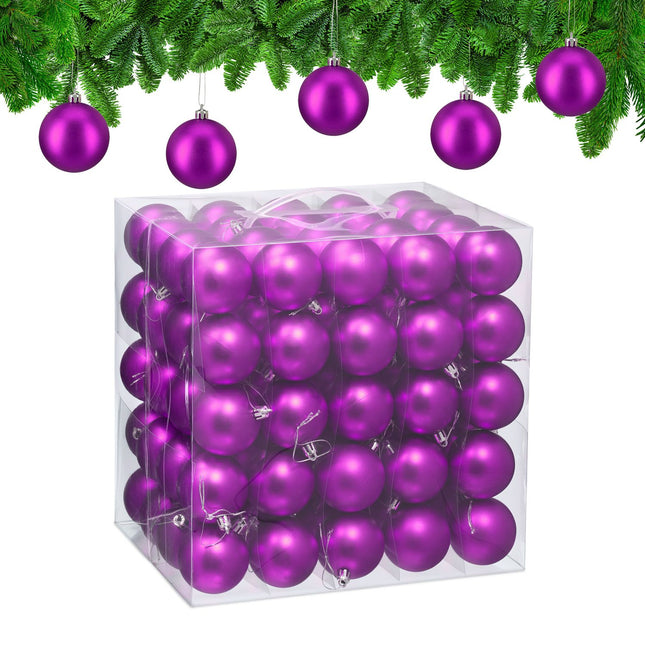 Matte Christmas Tree Baubles Set, 100 Pieces