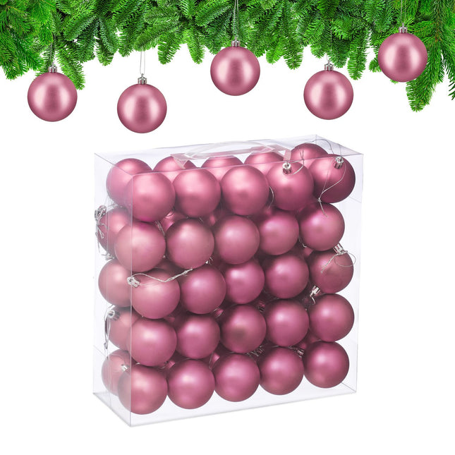 Matte Christmas Tree Baubles Set, 50 Pieces