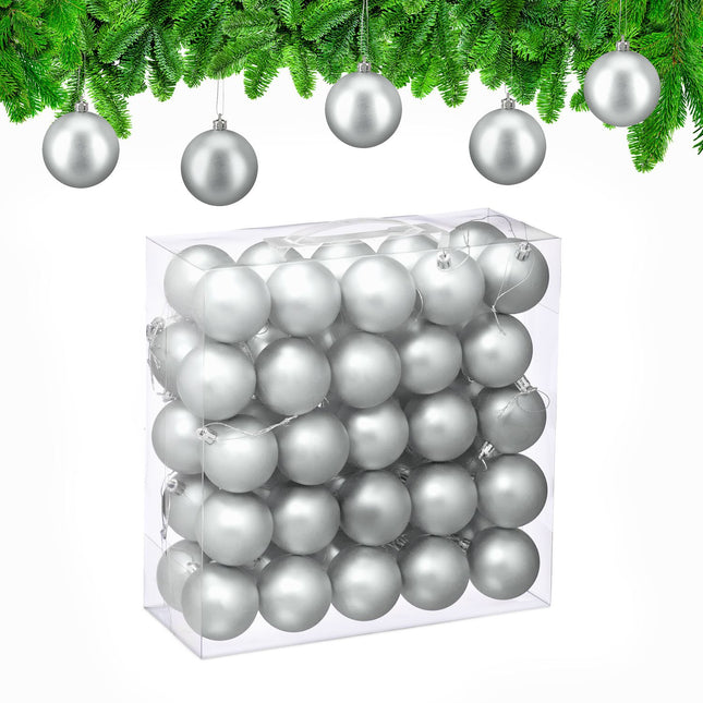 Matte Christmas Tree Baubles Set, 50 Pieces