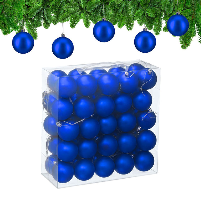 Matte Christmas Tree Baubles Set, 50 Pieces