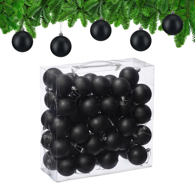 Matte Christmas Tree Baubles Set, 50 Pieces
