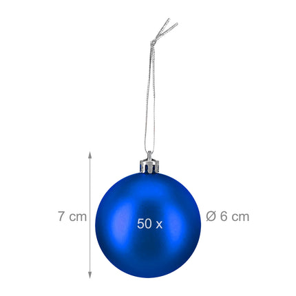 Matte Christmas Tree Baubles Set, 50 Pieces