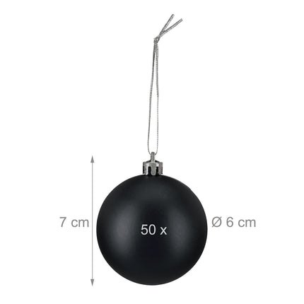 Matte Christmas Tree Baubles Set, 50 Pieces