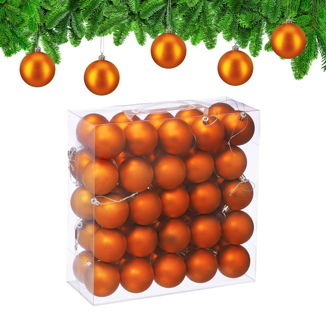 Matte Christmas Tree Baubles Set, 50 Pieces