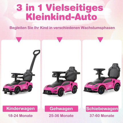 Mazerati ride-on car ride-on vehicle with protective bar &amp; Push bar pink