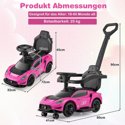 Mazerati ride-on car ride-on vehicle with protective bar &amp; Push bar pink
