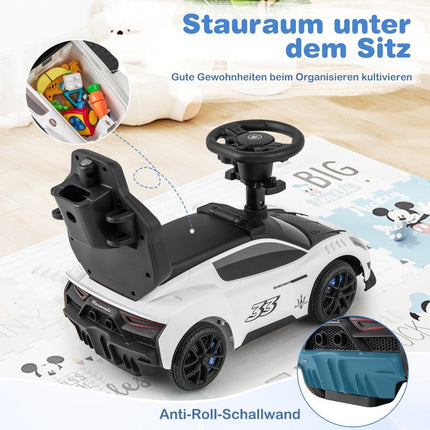 Mazerati ride-on car ride-on vehicle with protective bar &amp; Push bar white