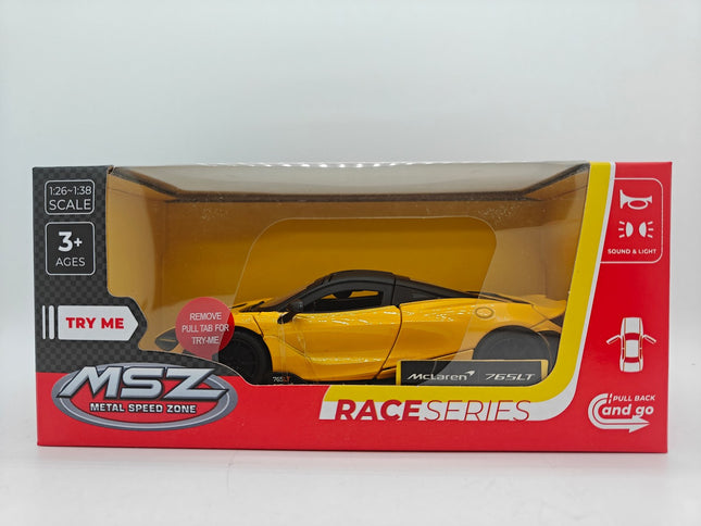 McLaren 765 LT Die-Cast Model, Scale 1:31 Collectible Car
