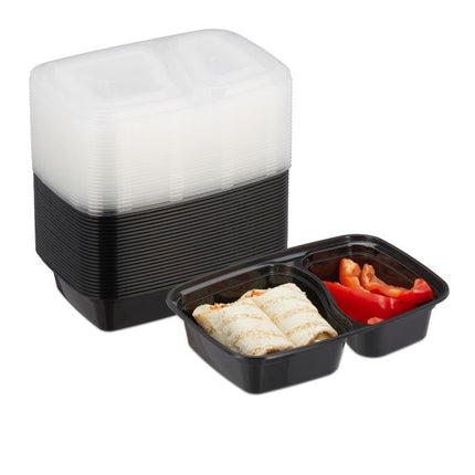 Meal preparation boxes with 2 compartments - 24 pcs