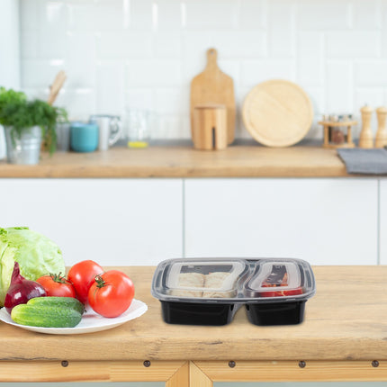 Meal preparation boxes with 2 compartments - 24 pcs
