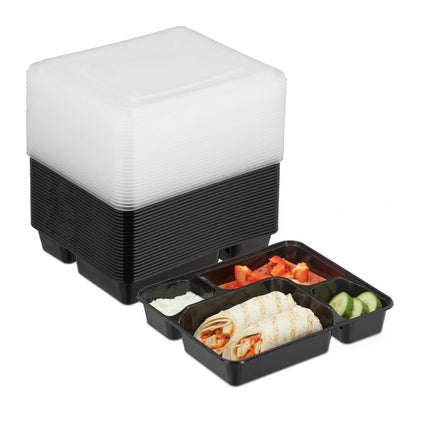 Meal preparation boxes with 4 compartments - 24 pcs