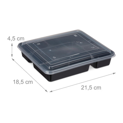 Meal preparation boxes with 4 compartments - 24 pcs