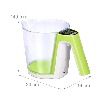 Measuring cup with digital kitchen scale