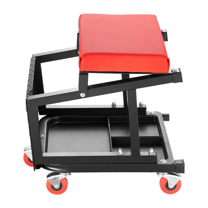 Mechanic Rolling Stool, 300 lb, Swivel, Tool Tray