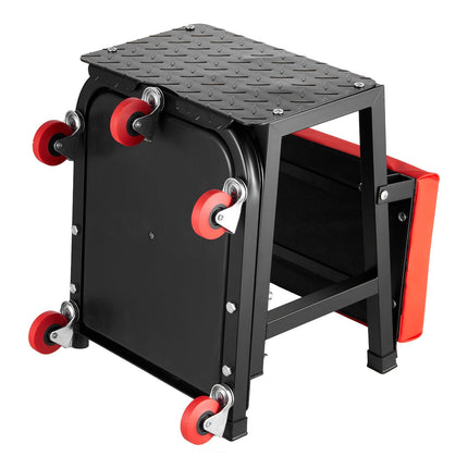 Mechanic Rolling Stool, 300 lb, Swivel, Tool Tray
