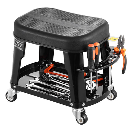 Mechanic Stool, 300 lb Rolling Swivel Seat with Tool Tray