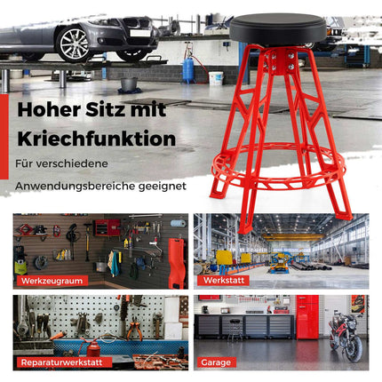 Mechanic Stool, Heavy-Duty Aluminum, 360 Swivel Seat