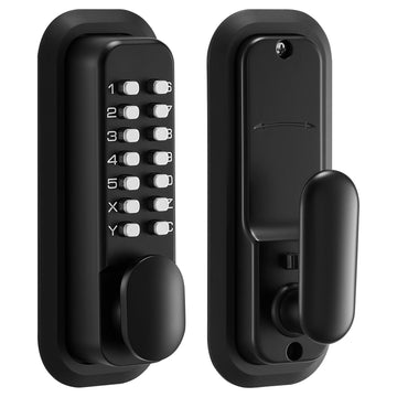 Mechanical Keyless Door Lock, 4-7 Digit, Black