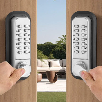 Mechanical Keyless Door Lock With Handle, 14-Key, Waterproof