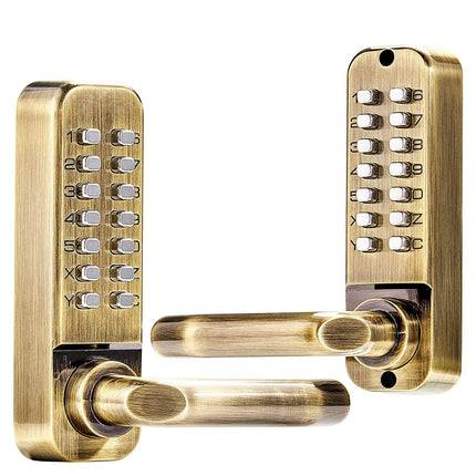 Mechanical Keyless Door Lock With Handle, 14-Key, Waterproof