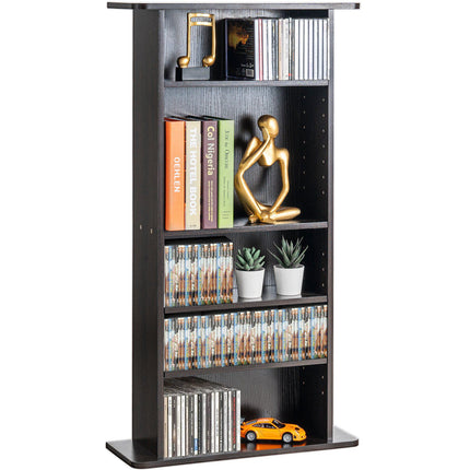 Media Storage Cabinet, 5-Shelf DVD CD Rack, Espresso