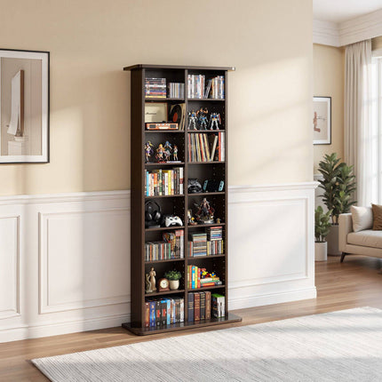Media Storage Cabinet, 8-Tier CD DVD Shelf, 51 in
