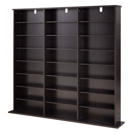 Media Storage Cabinet, 8-Tier DVD Shelf, Brown