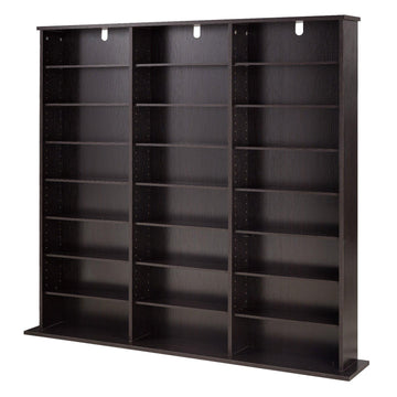 Media Storage Cabinet, 8-Tier DVD Shelf, Brown