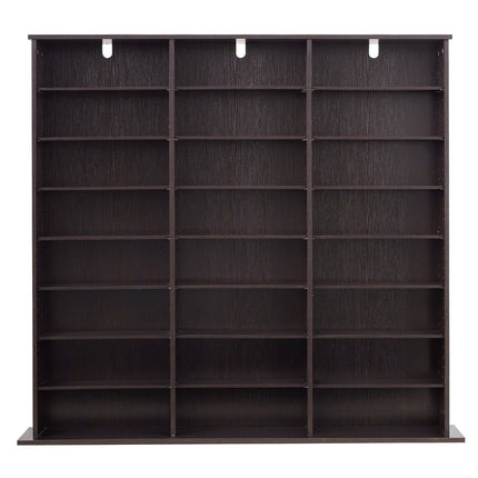 Media Storage Cabinet, 8-Tier DVD Shelf, Brown