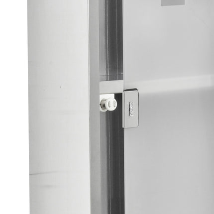 Medicine cabinet in stainless steel with frosted glass, 20x12x58 cm