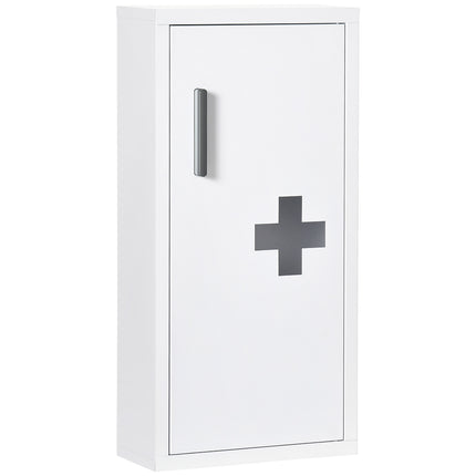 White medicine cabinet for first aid, magnetic closure, 40x15x53.5 cm