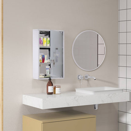 Locking medicine cabinet in stainless steel, 30x18x50 cm Safe storage