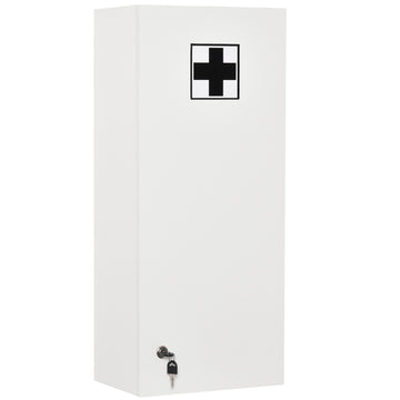 Lockable medicine cabinet - Wall mounted, adjustable shelves