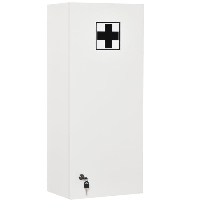 Lockable medicine cabinet - Wall mounted, adjustable shelves