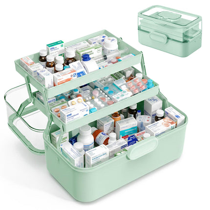Medicine Storage Box – Fold-Out, 5 Compartments, 3 Levels