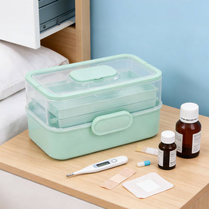 Medicine Storage Box – Fold-Out, 5 Compartments, 3 Levels