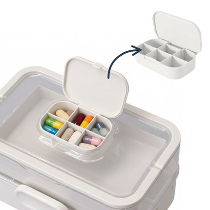 Medicine Storage Box – Fold-Out, 5 Compartments, 3 Levels