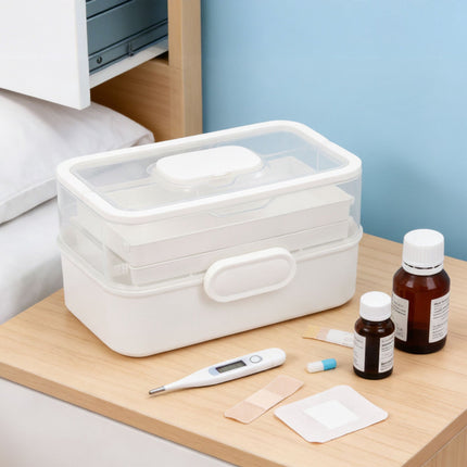 Medicine Storage Box – Fold-Out, 5 Compartments, 3 Levels