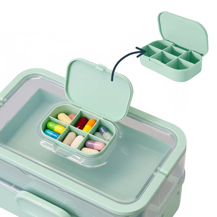 Medicine Storage Box – Fold-Out, 5 Compartments, 3 Levels