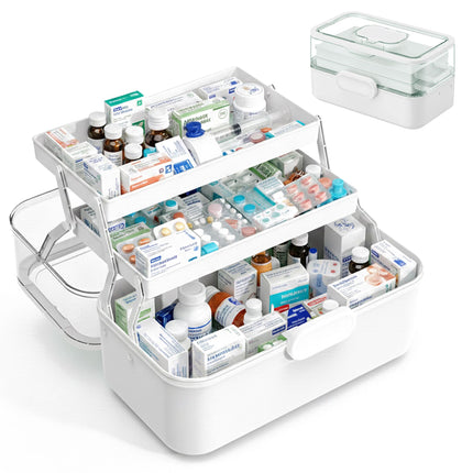 Medicine Storage Box – Fold-Out, 5 Compartments, 3 Levels