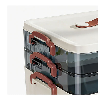Medicine Storage Box – Plastic, 2 Clear Removable Inserts