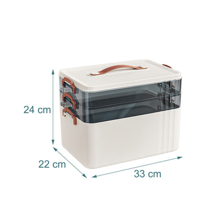Medicine Storage Box – Plastic, 2 Clear Removable Inserts