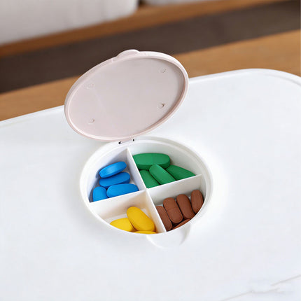 Medicine Storage Box – Removable 3-Section Tray, Lid Pills